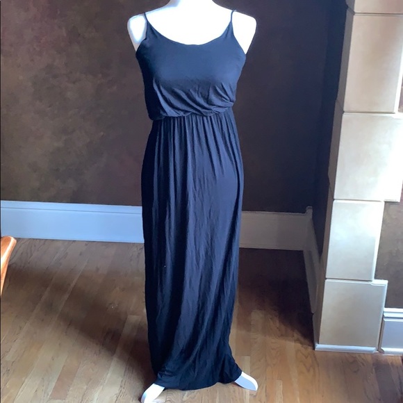 black and blue maxi dress